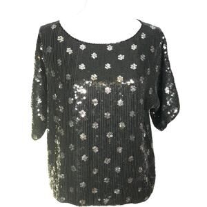 JLB Vintage Silk Sequin Top